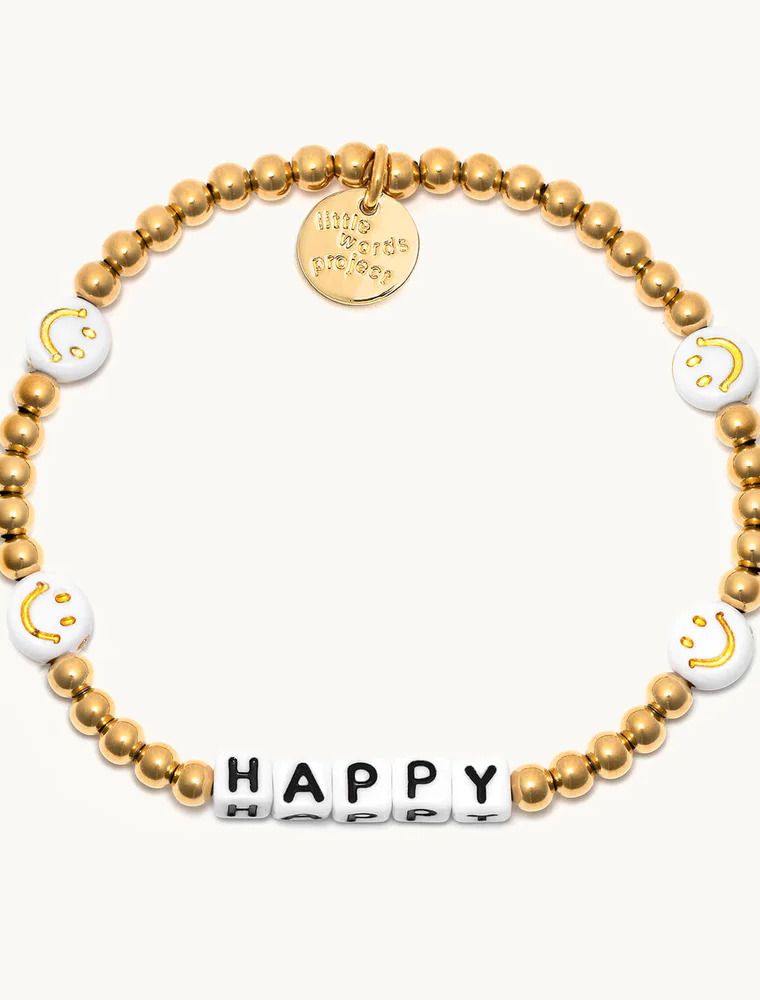 LITTLE WORDS PROJECT Happy Bracelet - Waterproof Gold