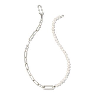 KENDRA SCOTT DESIGN Ashton Silver Half Chain Necklace in White Pearl