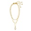 Framed Dani Convertible Gold Triple Strand Necklace in Iridescent Opalite Illusion