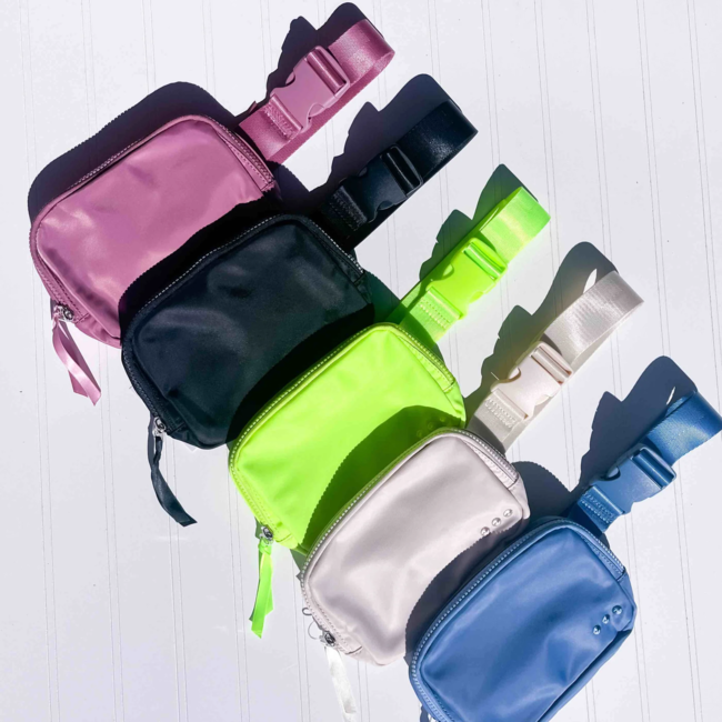 Pretty Simple Nadya Nylon Bum Bag in Cream Her Hide Out