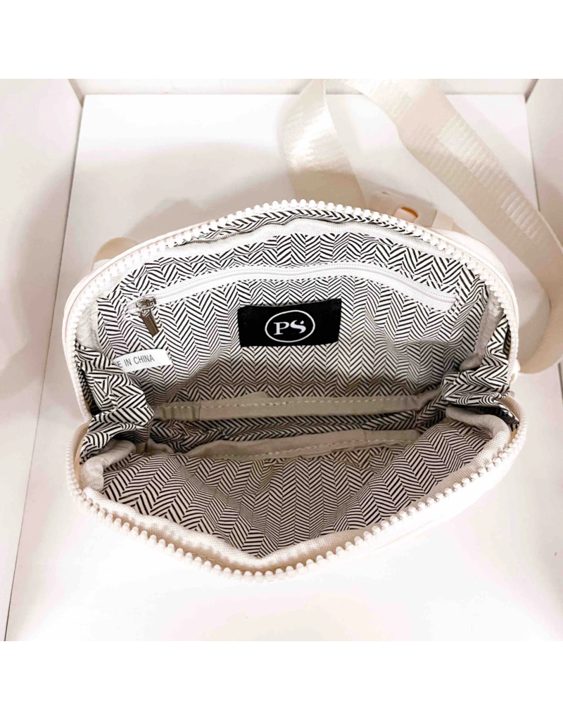 PRETTY SIMPLE Nadya Nylon Bum Bag in Cream