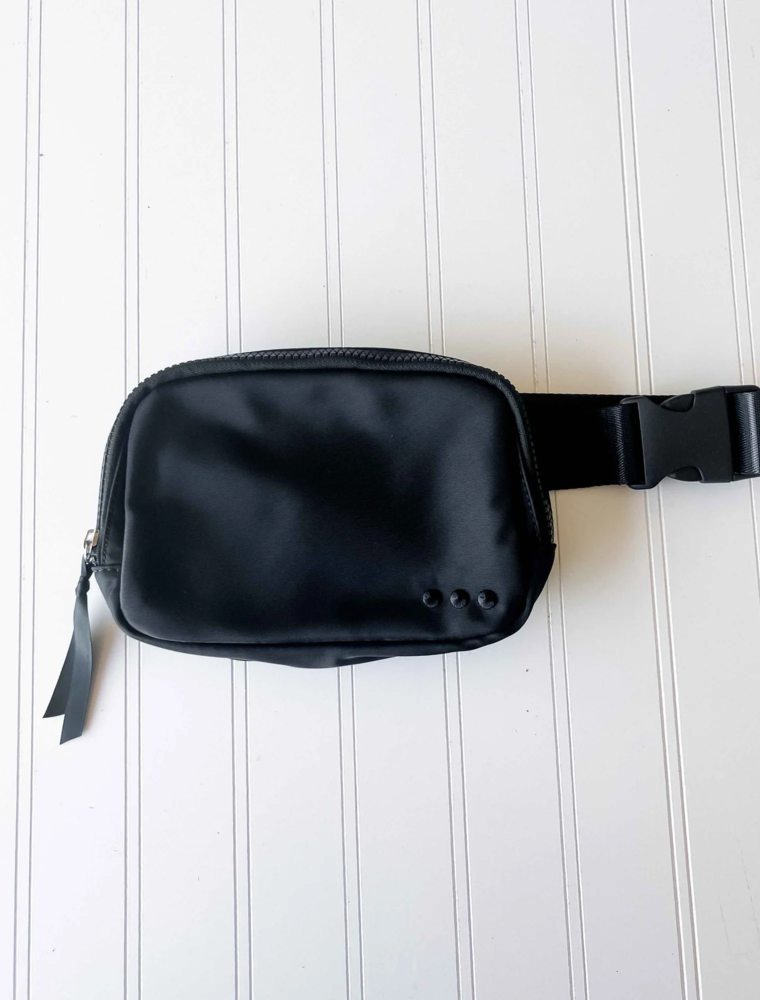 PRETTY SIMPLE Nadya Nylon Bum Bag in Black
