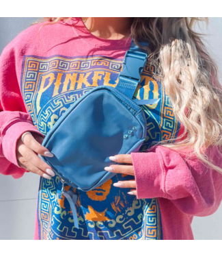 PRETTY SIMPLE Nadya Nylon Bum Bag in Blue