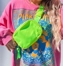 PRETTY SIMPLE Nadya Nylon Bum Bag in Chartreuse