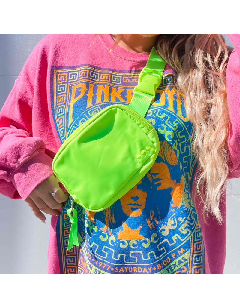 PRETTY SIMPLE Nadya Nylon Bum Bag in Chartreuse