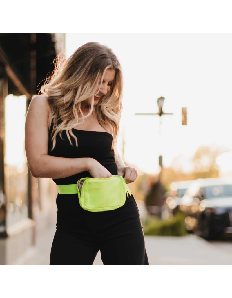 PRETTY SIMPLE Nadya Nylon Bum Bag in Chartreuse