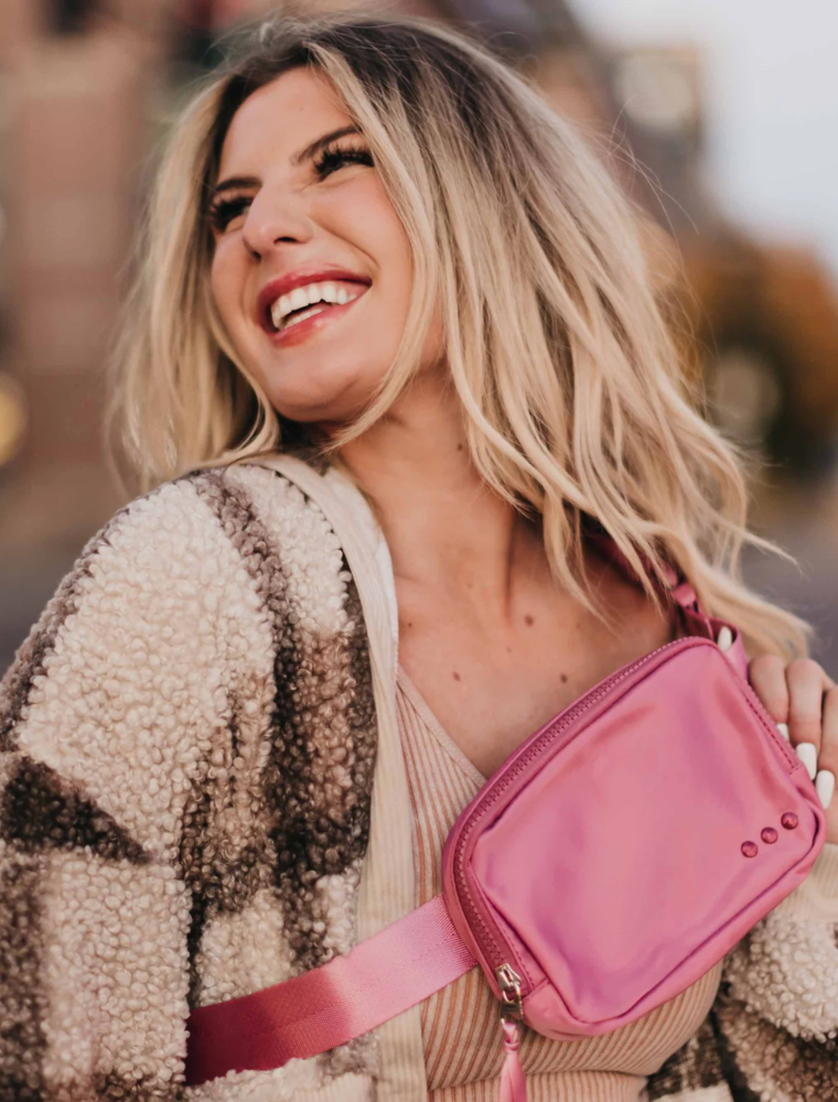 PRETTY SIMPLE Nadya Nylon Bum Bag in Mauve