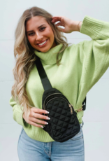 PRETTY SIMPLE Pinelope Puffer Bum Bag in Black PRETTY SIMPLE Pinelope Puffer Bum Bag in Black