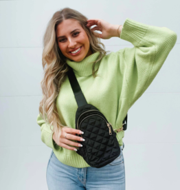 PRETTY SIMPLE Pinelope Puffer Bum Bag in Black
