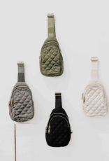 PRETTY SIMPLE Pinelope Puffer Bum Bag in Black PRETTY SIMPLE Pinelope Puffer Bum Bag in Black