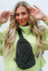 PRETTY SIMPLE Pinelope Puffer Bum Bag in Black PRETTY SIMPLE Pinelope Puffer Bum Bag in Black