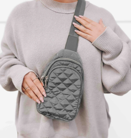 PRETTY SIMPLE Pinelope Puffer Bum Bag in Gray