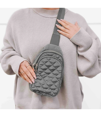 PRETTY SIMPLE Pinelope Puffer Bum Bag in Gray