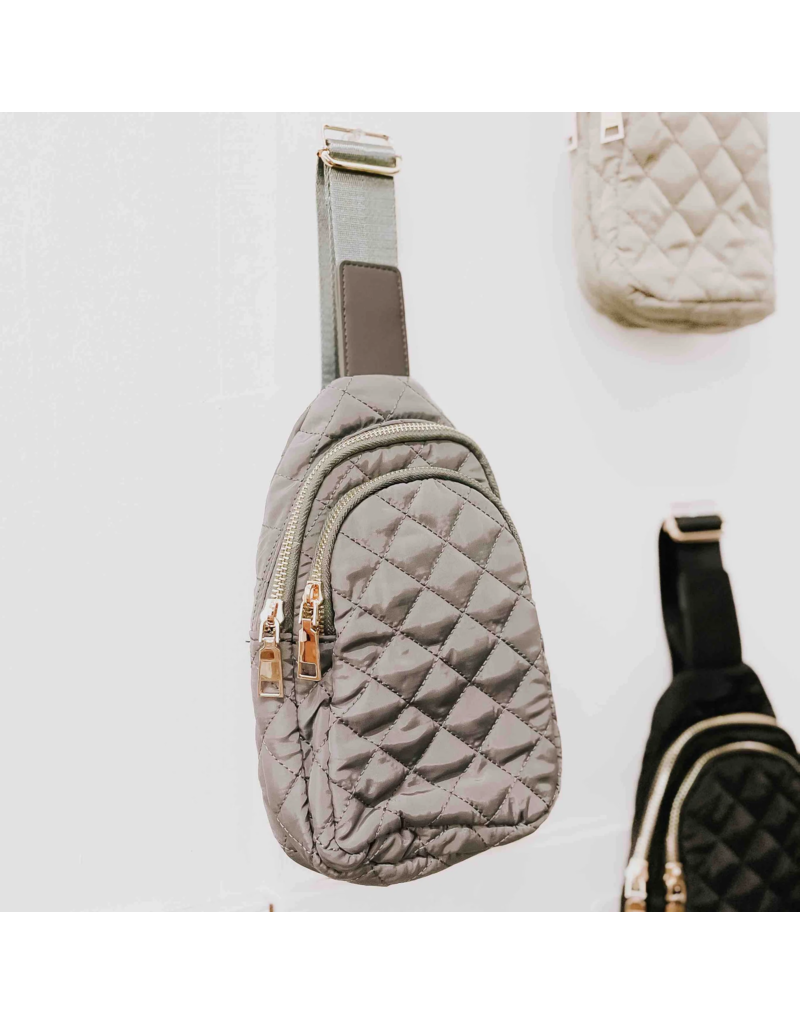 PRETTY SIMPLE Pinelope Puffer Bum Bag in Gray