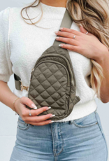 PRETTY SIMPLE Pinelope Puffer Bum Bag in Olive PRETTY SIMPLE Pinelope Puffer Bum Bag in Olive