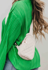 PRETTY SIMPLE Pinelope Puffer Bum Bag in Cream PRETTY SIMPLE Pinelope Puffer Bum Bag in Cream