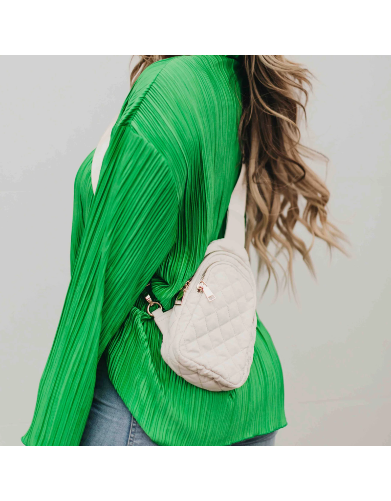 PRETTY SIMPLE Pinelope Puffer Bum Bag in Cream