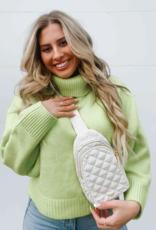PRETTY SIMPLE Pinelope Puffer Bum Bag in Cream PRETTY SIMPLE Pinelope Puffer Bum Bag in Cream