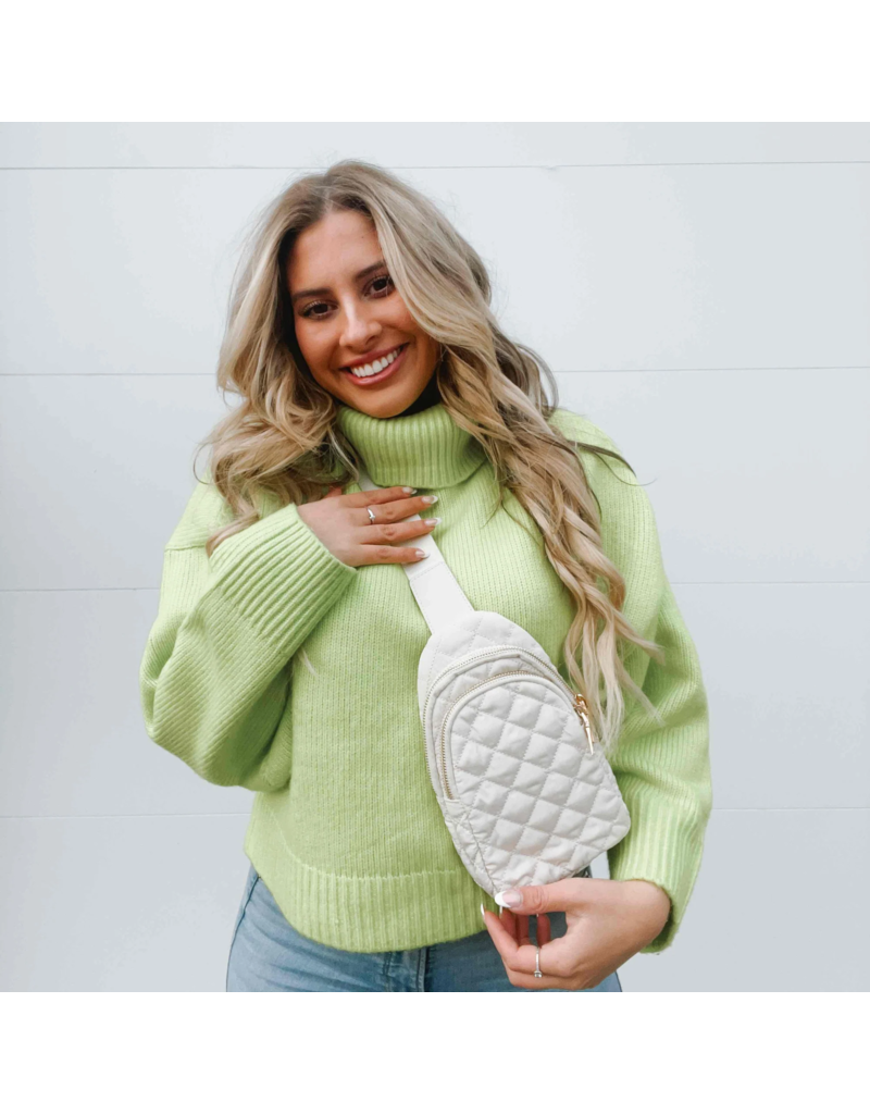 PRETTY SIMPLE Pinelope Puffer Bum Bag in Cream