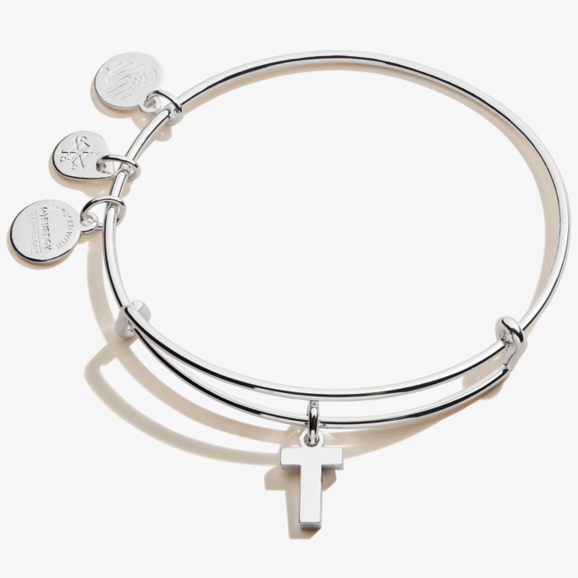 Initial T Charm Bangle in Silver