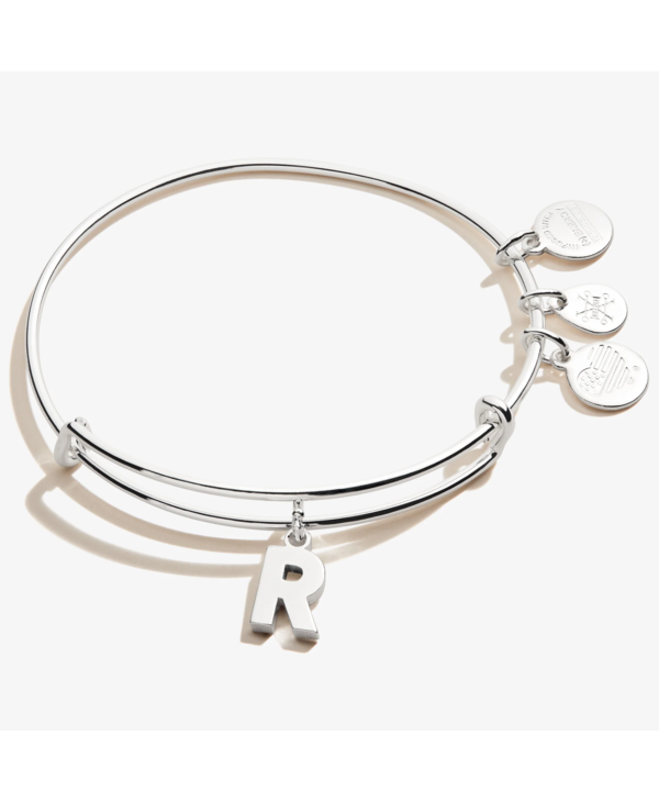 Initial R Charm Bangle in Silver