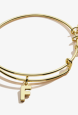 ALEX & ANI Initial F Charm Bangle in Gold