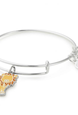 ALEX & ANI Lion Charm Bangle in Silver