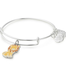ALEX & ANI Lion Charm Bangle in Silver