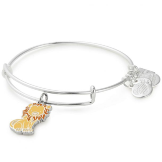 ALEX & ANI Lion Charm Bangle in Silver