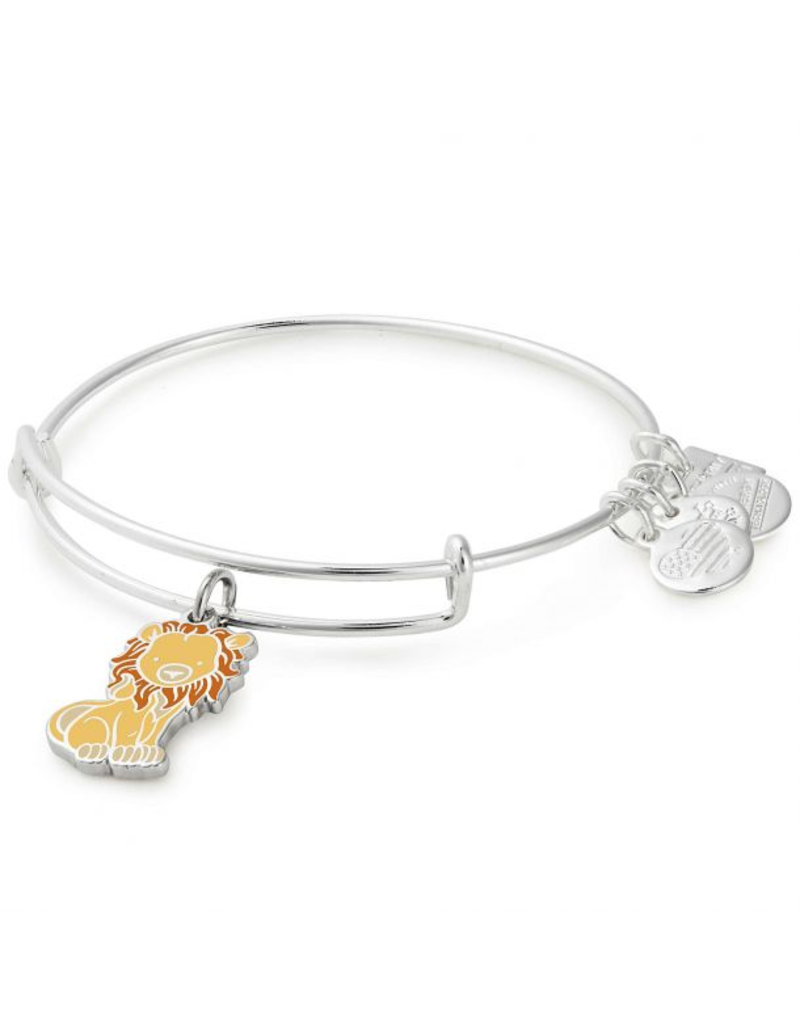 ALEX & ANI Lion Charm Bangle in Silver