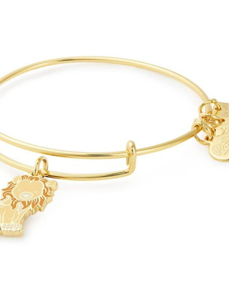 ALEX & ANI Lion Charm Bangle in Gold