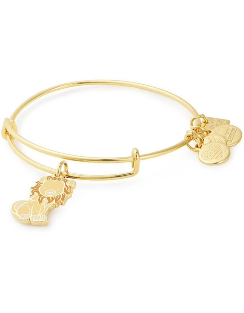 ALEX & ANI Lion Charm Bangle in Gold
