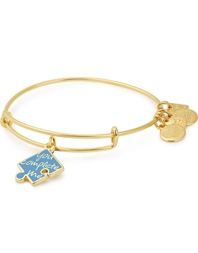 ALEX & ANI You Complete Me Charm Bangle in Gold