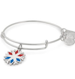 ALEX & ANI Team USA Snowflake Charm Bangle in Silver