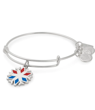 ALEX & ANI Team USA Snowflake Charm Bangle in Silver