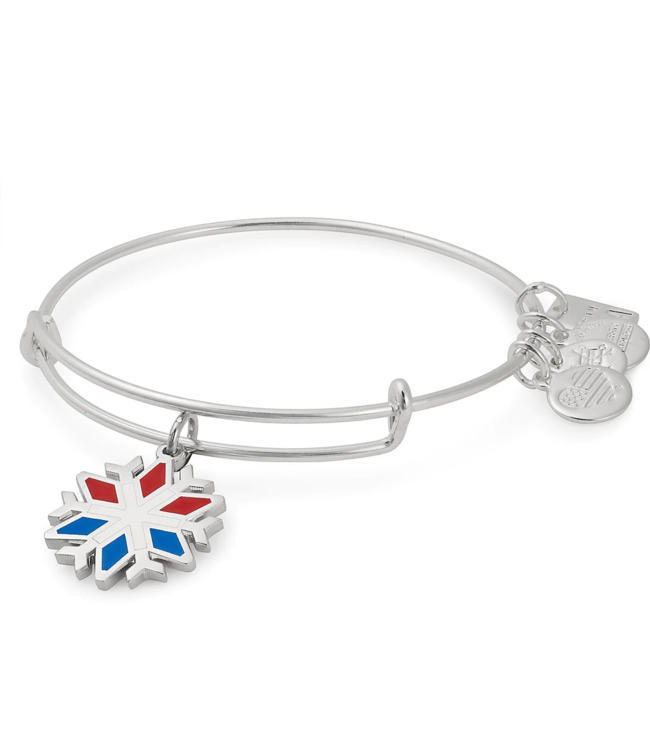 Team USA Snowflake Charm Bangle in Silver