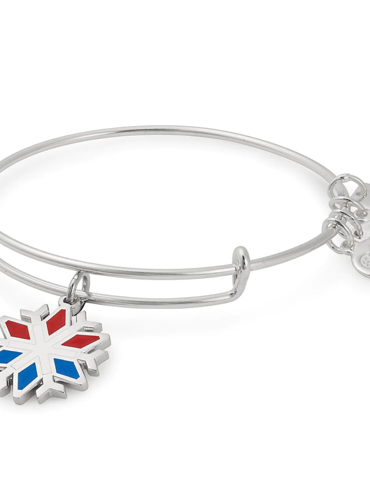 ALEX & ANI Team USA Snowflake Charm Bangle in Silver