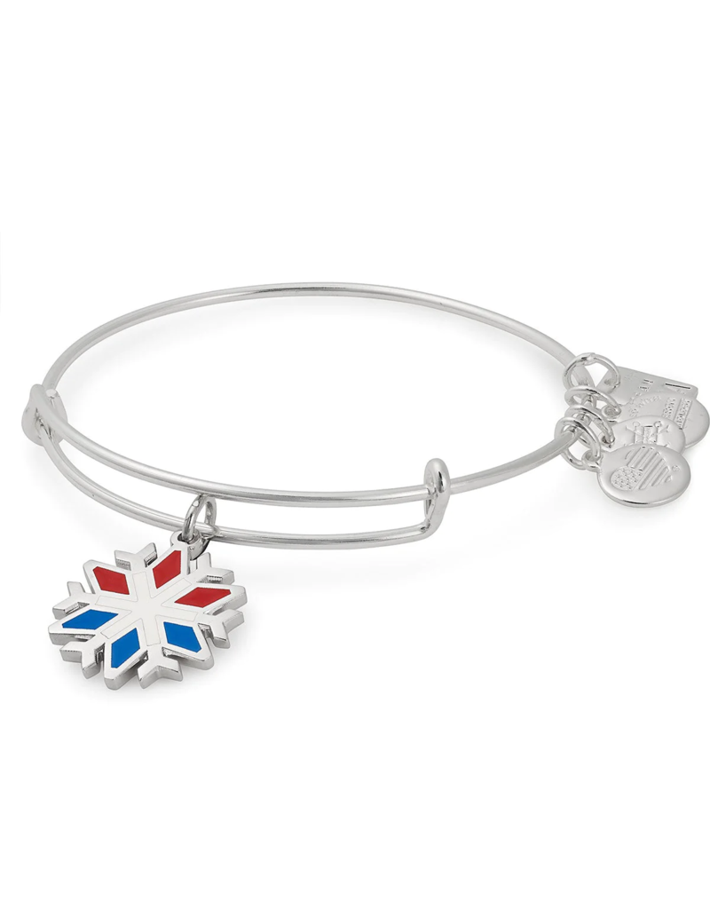 ALEX & ANI Team USA Snowflake Charm Bangle in Silver