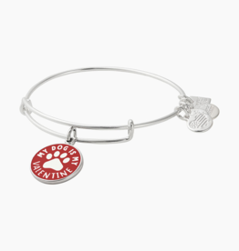 ALEX & ANI 'My Dog Is My Valentine' Charm Bangle in Silver