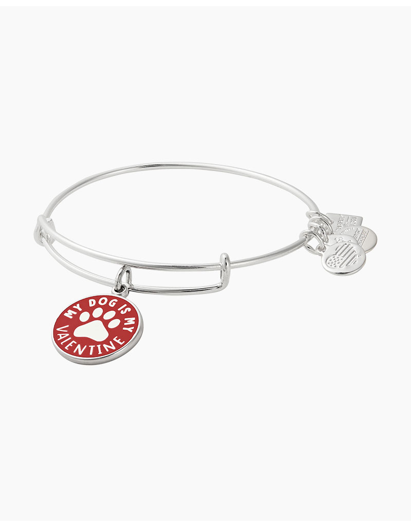 ALEX & ANI 'My Dog Is My Valentine' Charm Bangle in Silver