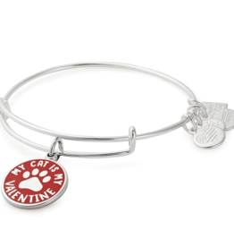 ALEX & ANI 'My Cat Is My Valentine' Charm Bangle in Silver