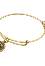 ALEX & ANI Initial F Charm Bangle in Gold