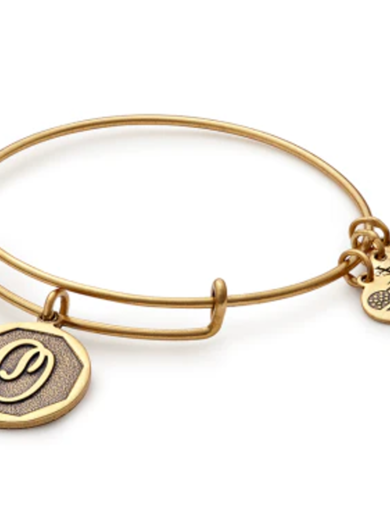ALEX & ANI Initial O Charm Bangle in Gold