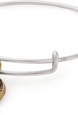 ALEX & ANI Two Tone Initial W Charm Bangle