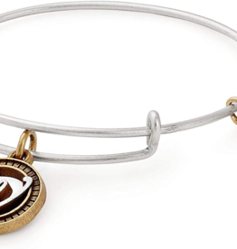 ALEX & ANI Two Tone Initial W Charm Bangle