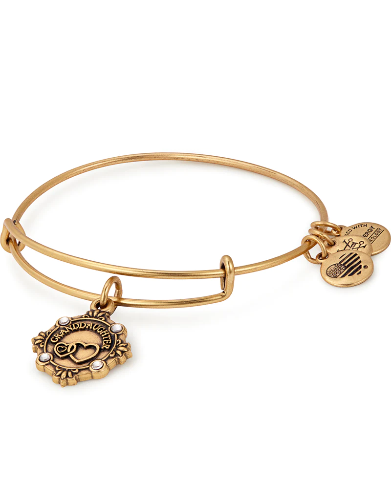 ALEX & ANI Granddaughter Charm Bangle in Gold