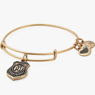 ALEX & ANI Law Enforcement Charm Bangle in Gold