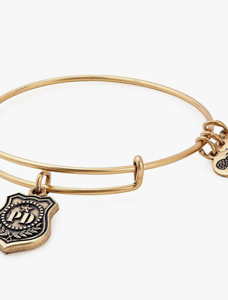 ALEX & ANI Law Enforcement Charm Bangle in Gold