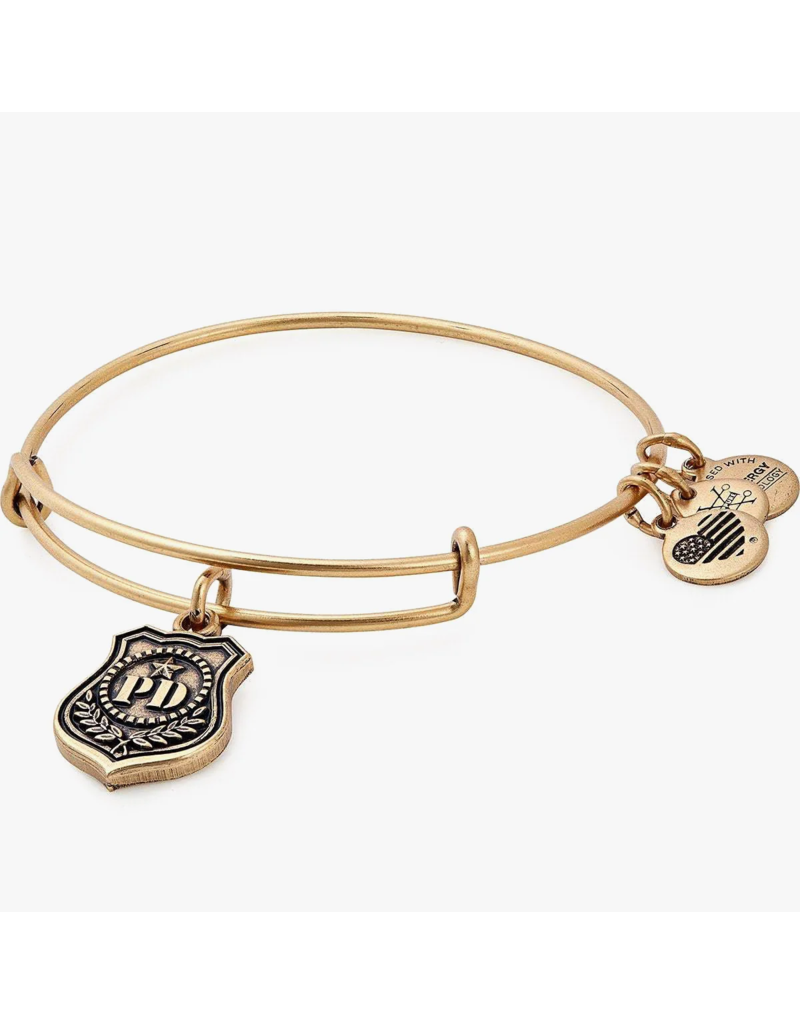 ALEX & ANI Law Enforcement Charm Bangle in Gold
