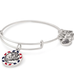 ALEX & ANI Snowboarding Charm Bangle in Silver
